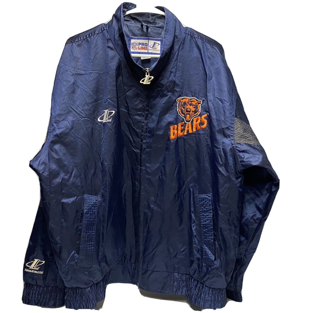 Vintage Chicago Bears Logo Athletic Windbreaker Jacket NFL Pro Line Size XL